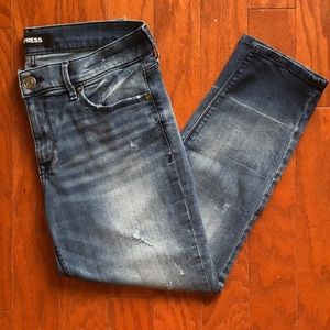 Express Mid-rise ankle/crop skinny stretch jeans